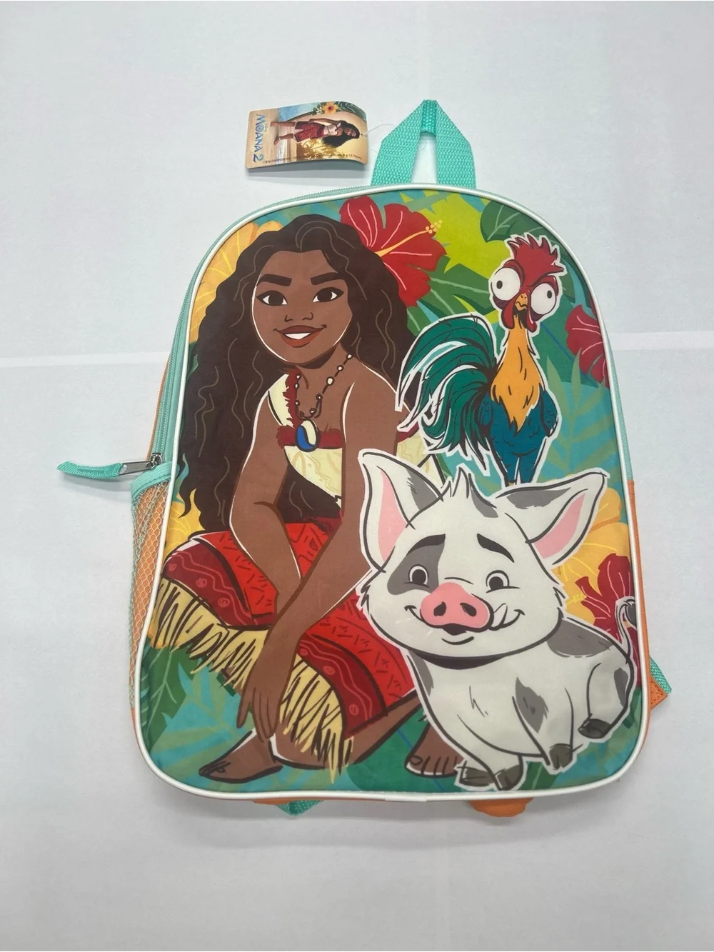 Disney Moana Kids Backpack - Teal, Red, Yellow, Green NWT